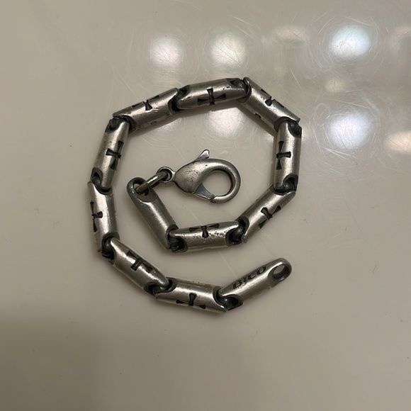 Vintage Y2K Bico metal iron cross bracelet, good condition, sturdy metal, punk - Picture 1 of 7
